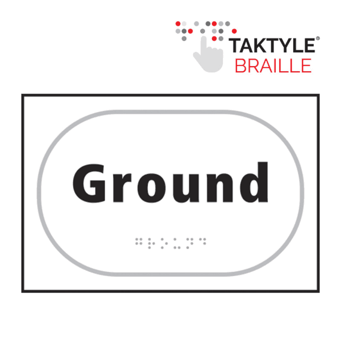 Ground Sign, Self Adhesive Taktyle , White , (225mm x 150mm)