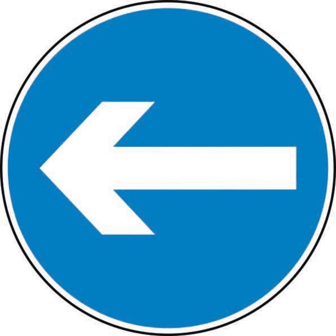 Horizontal Arrow Road Sign, Aluminium Composite with channel (600mm dia.)